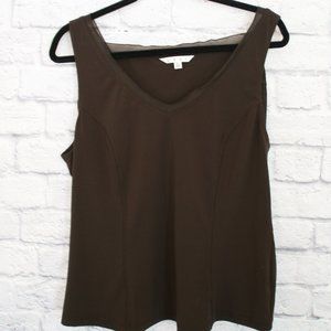 CAbi Dark Brown Tank w/ Net Trim Size XL